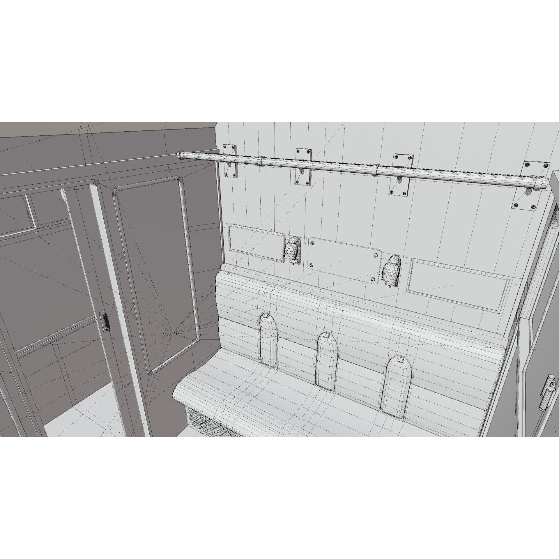 Hogwarts Express Compartment Coach - Low-Poly Game-Ready 3D Model - View 15
