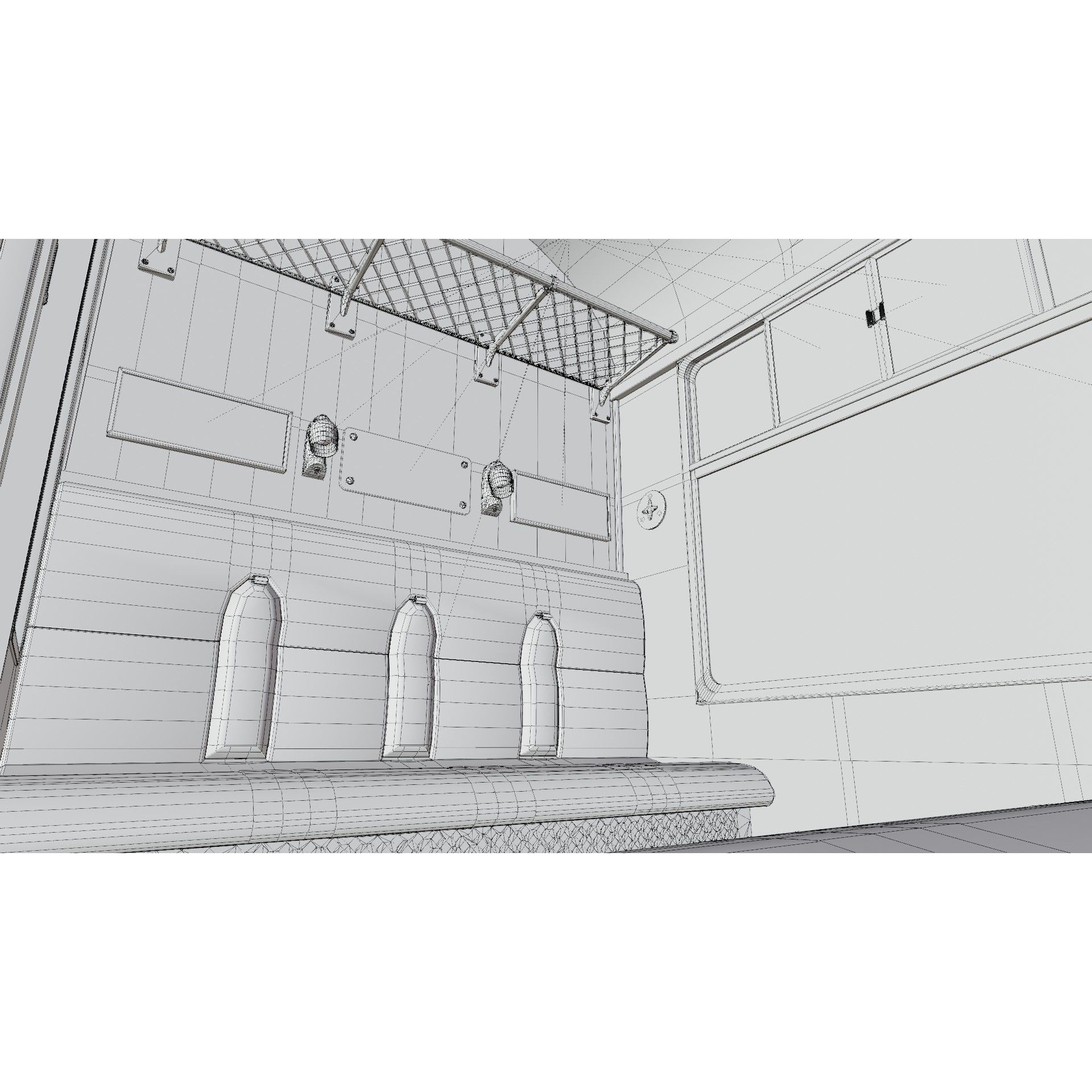 Hogwarts Express Compartment Coach - Low-Poly Game-Ready 3D Model - View 16