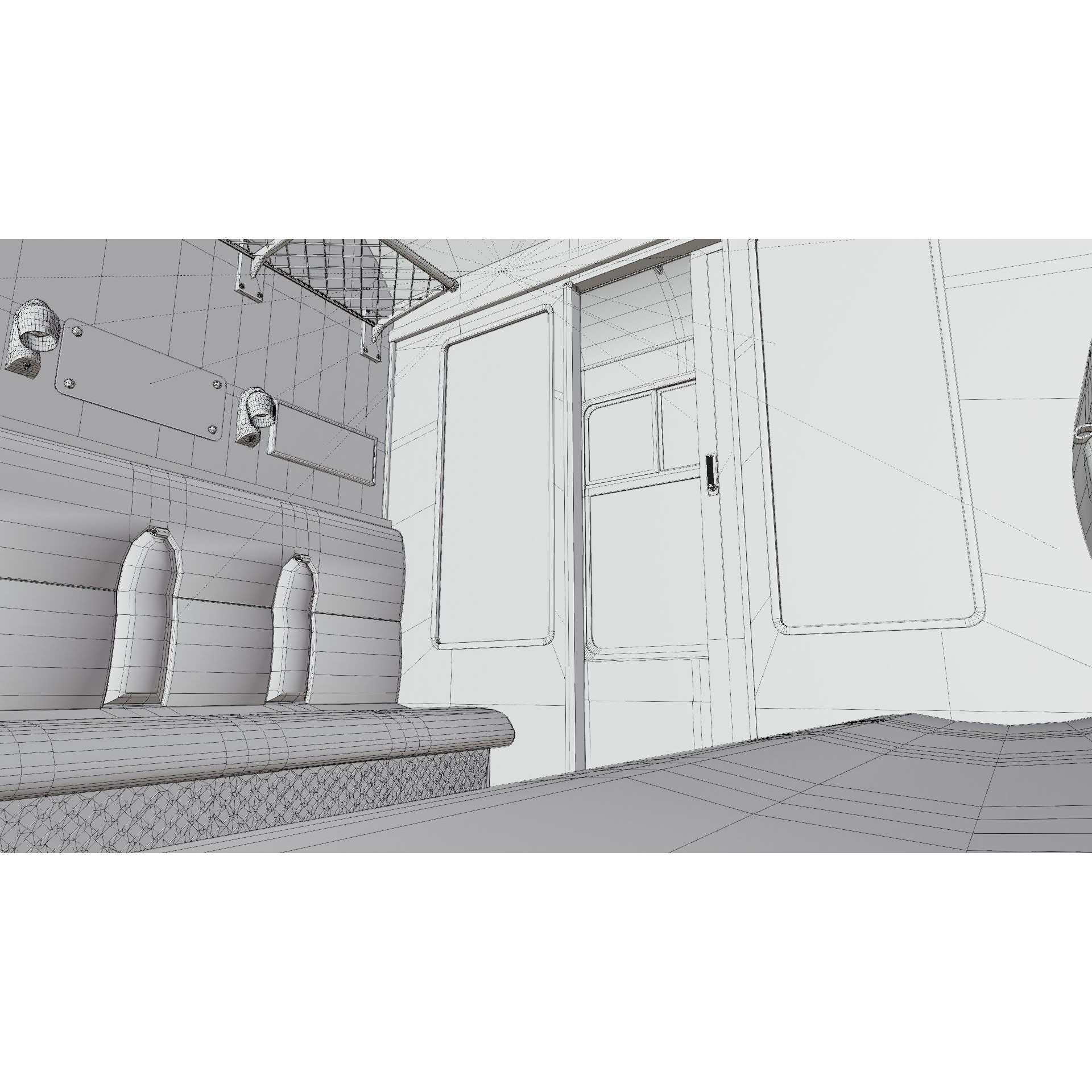 Hogwarts Express Compartment Coach - Low-Poly Game-Ready 3D Model - View 17
