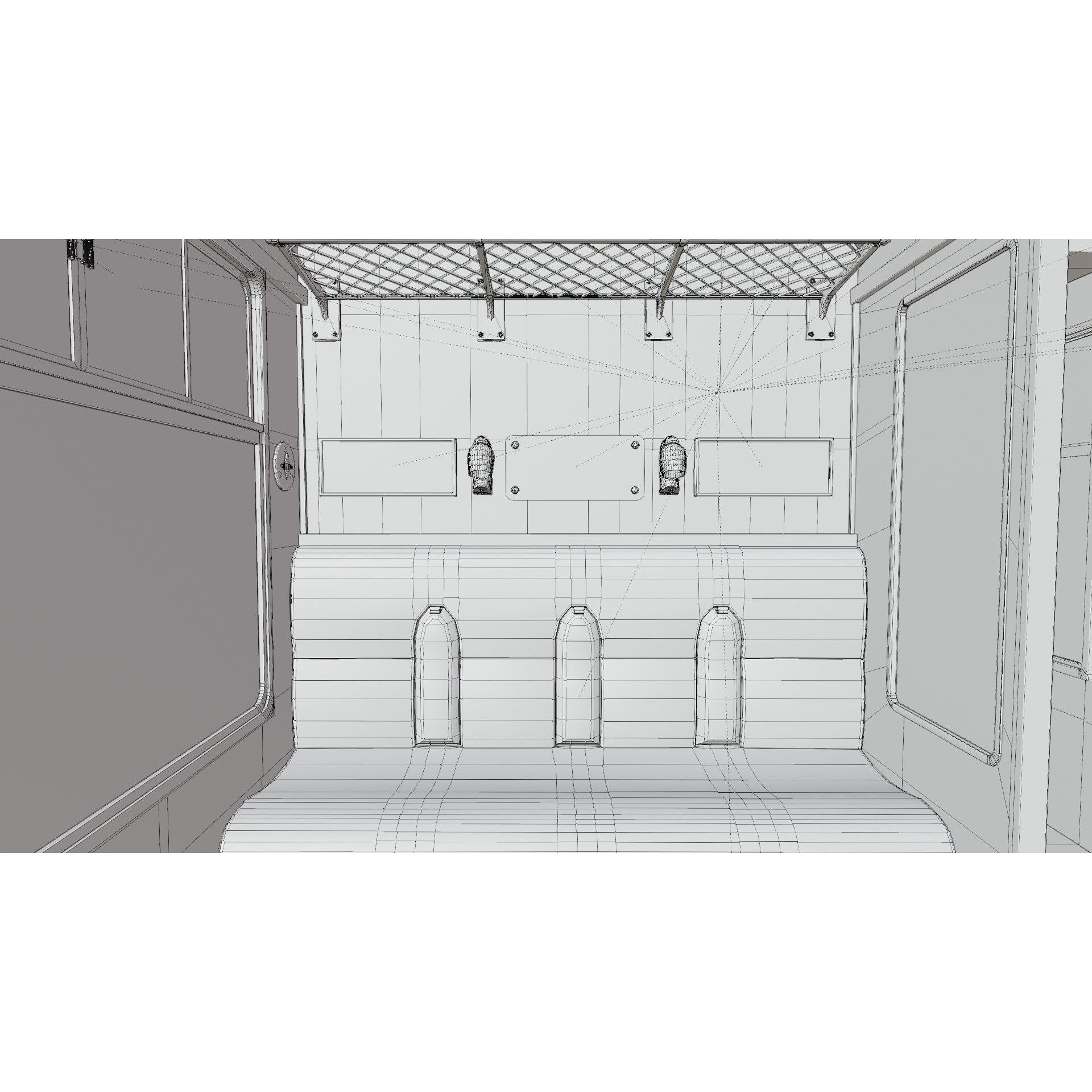 Hogwarts Express Compartment Coach - Low-Poly Game-Ready 3D Model - View 18