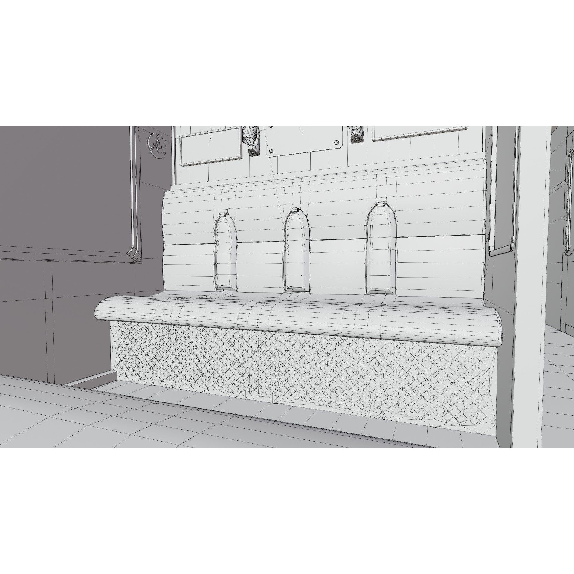 Hogwarts Express Compartment Coach - Low-Poly Game-Ready 3D Model - View 19