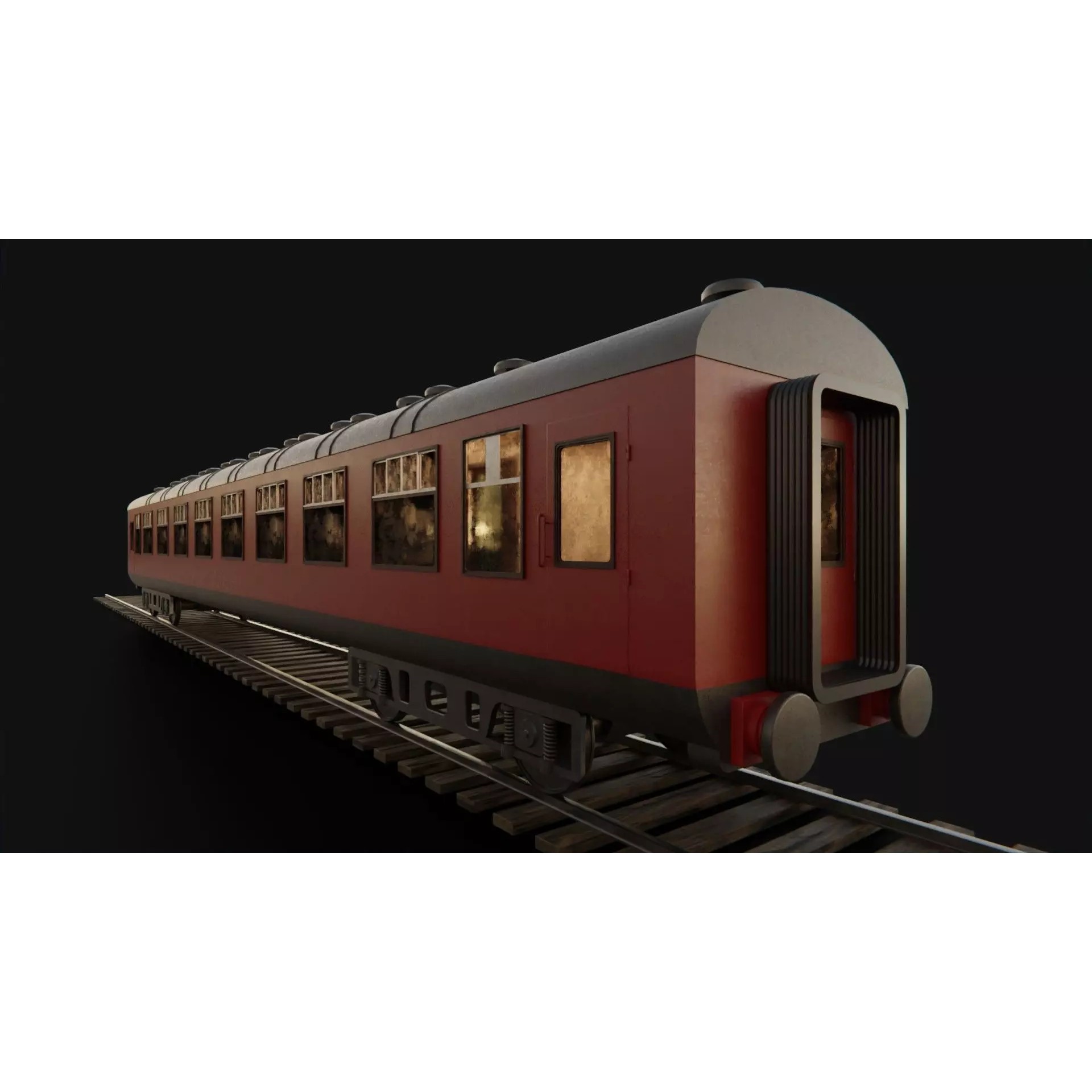 Hogwarts Express Compartment Coach - Low-Poly Game-Ready 3D Model - View 2