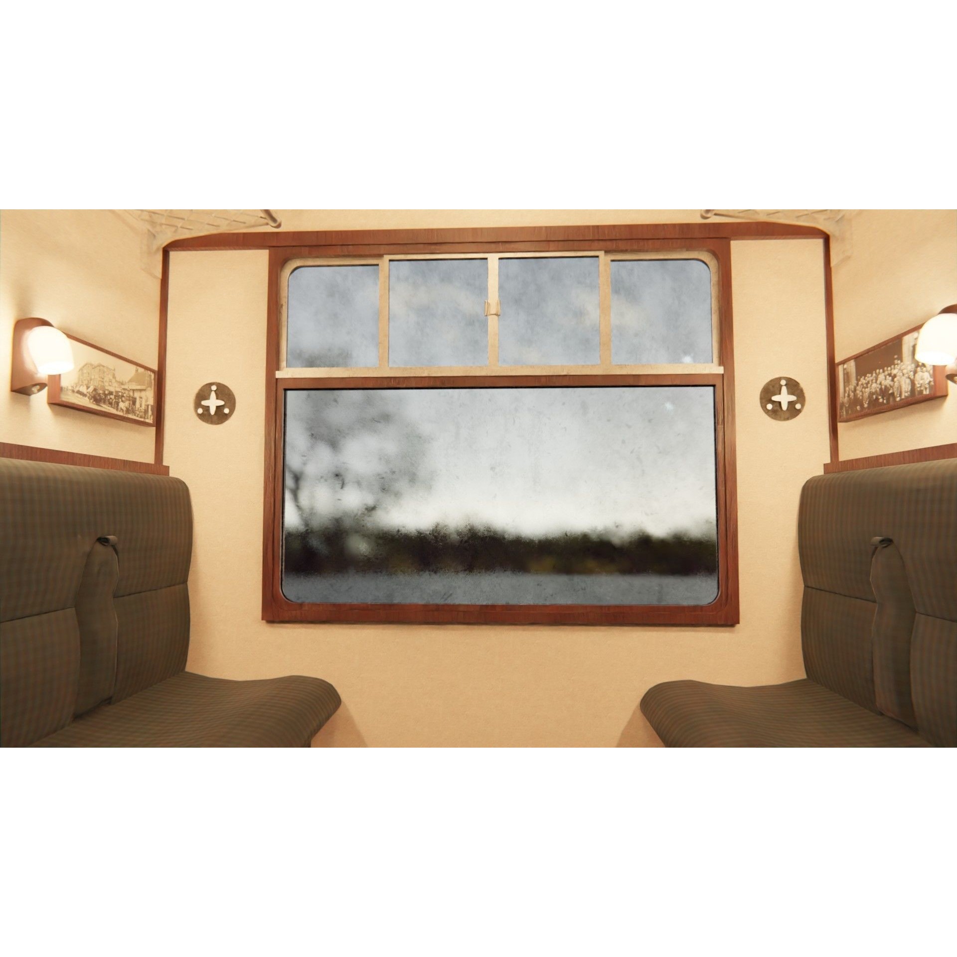 Hogwarts Express Compartment Coach - Low-Poly Game-Ready 3D Model - View 4