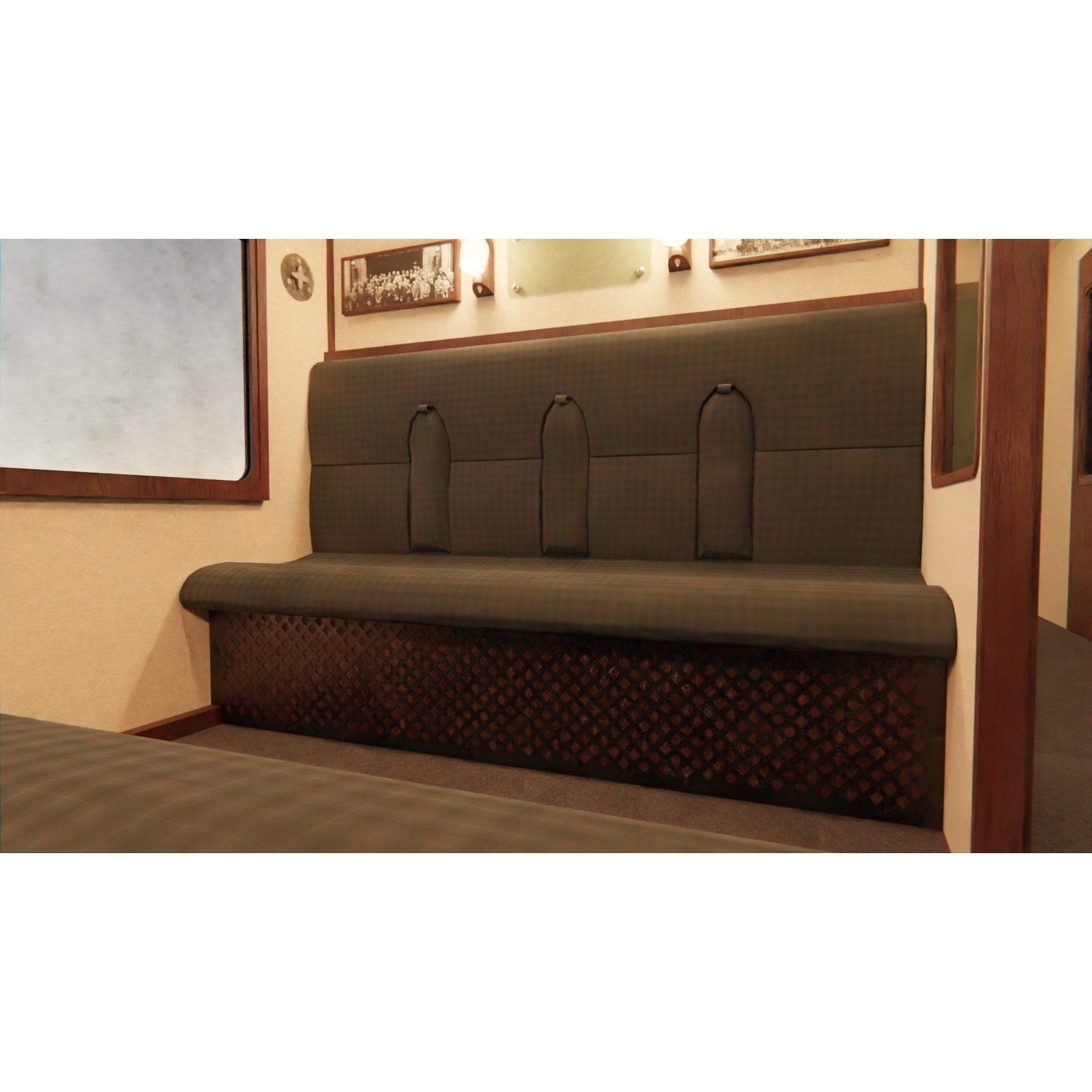 Hogwarts Express Compartment Coach - Low-Poly Game-Ready 3D Model - View 9