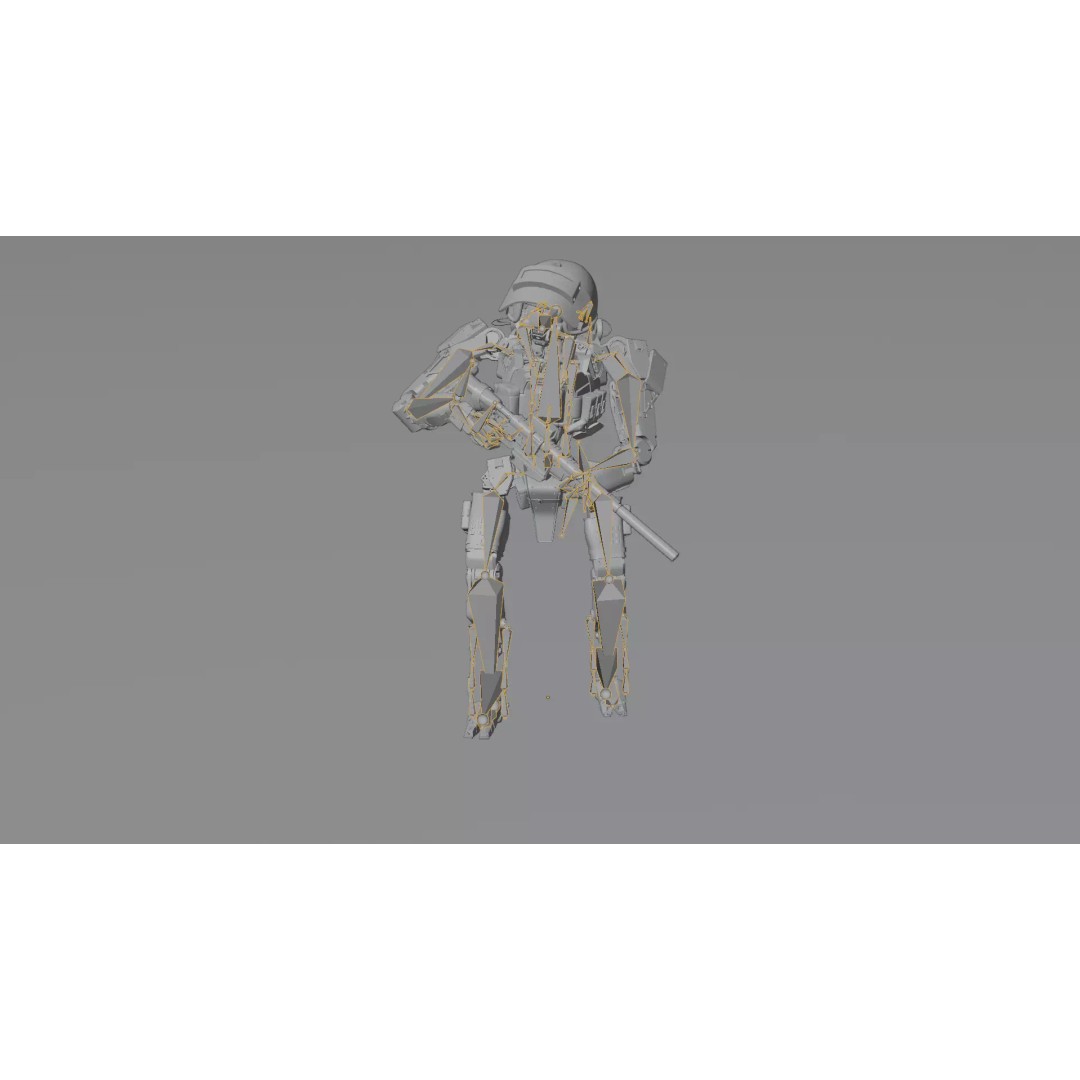Military Humanoid Robot 3D Model – Rigged Character Asset, FBX
