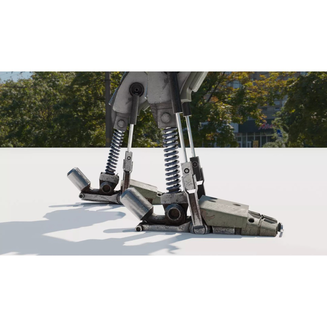 Military Humanoid Robot 3D Model – Rigged Character Asset, FBX - View 12