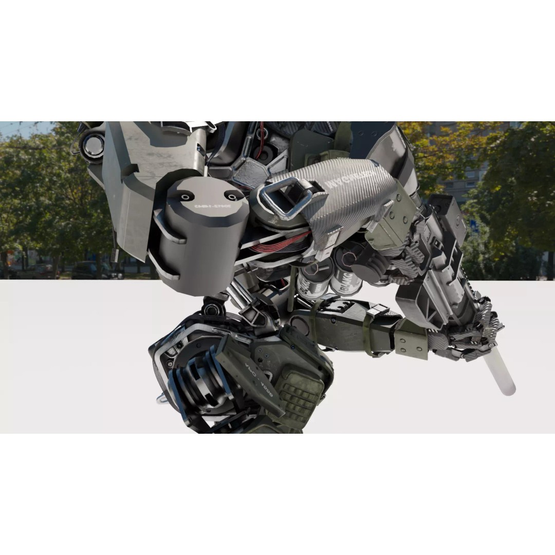 Military Humanoid Robot 3D Model – Rigged Character Asset, FBX - View 13