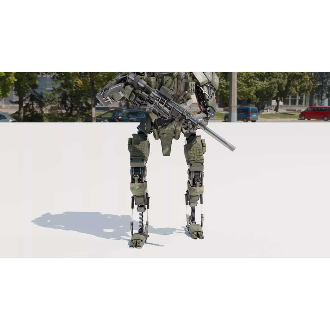 Military Humanoid Robot 3D Model – Rigged Character Asset, FBX - View 16