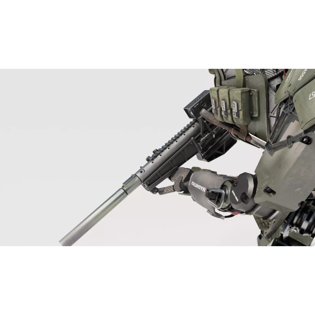 Military Humanoid Robot 3D Model – Rigged Character Asset, FBX - View 17