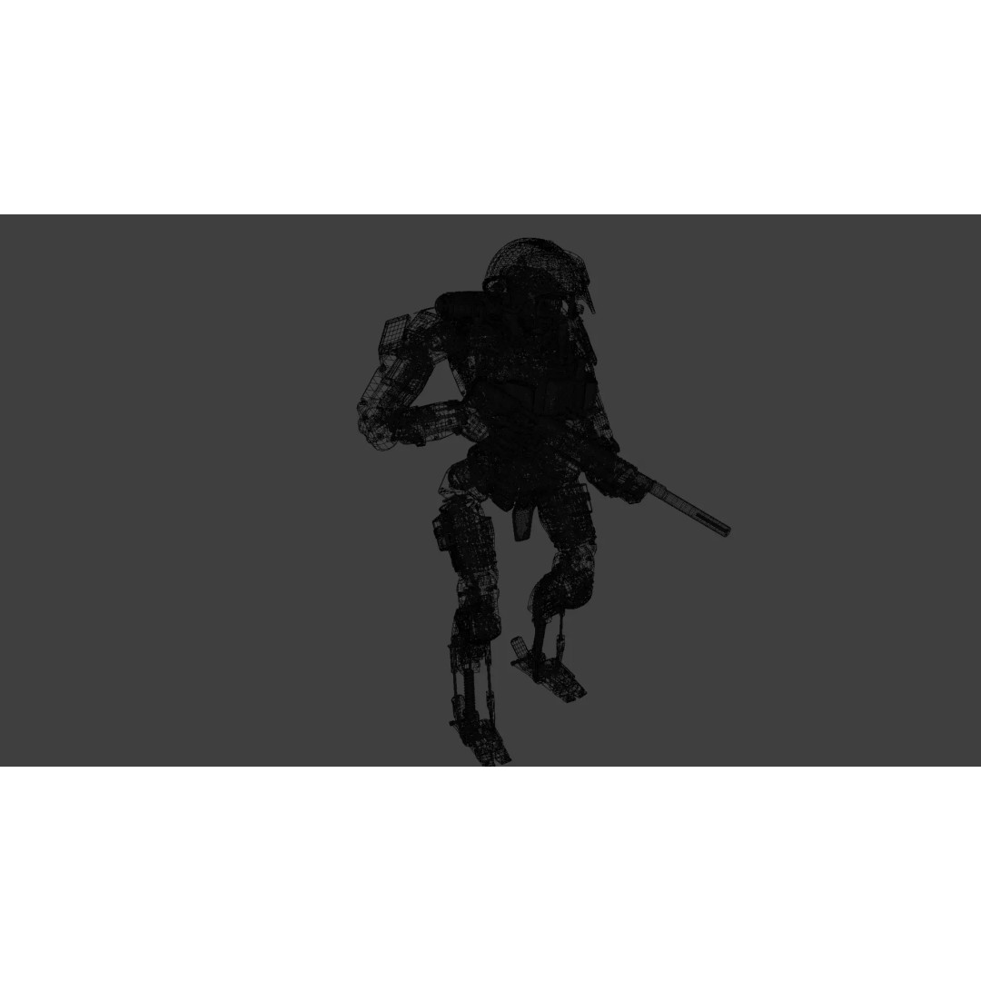 Military Humanoid Robot 3D Model – Rigged Character Asset, FBX - View 18