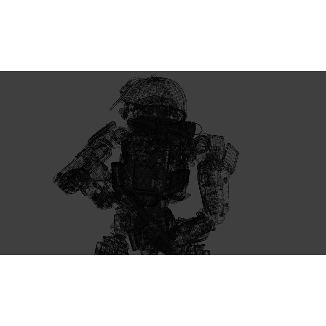Military Humanoid Robot 3D Model – Rigged Character Asset, FBX - View 19