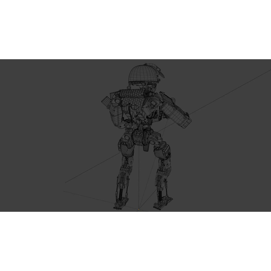 Military Humanoid Robot 3D Model – Rigged Character Asset, FBX - View 22