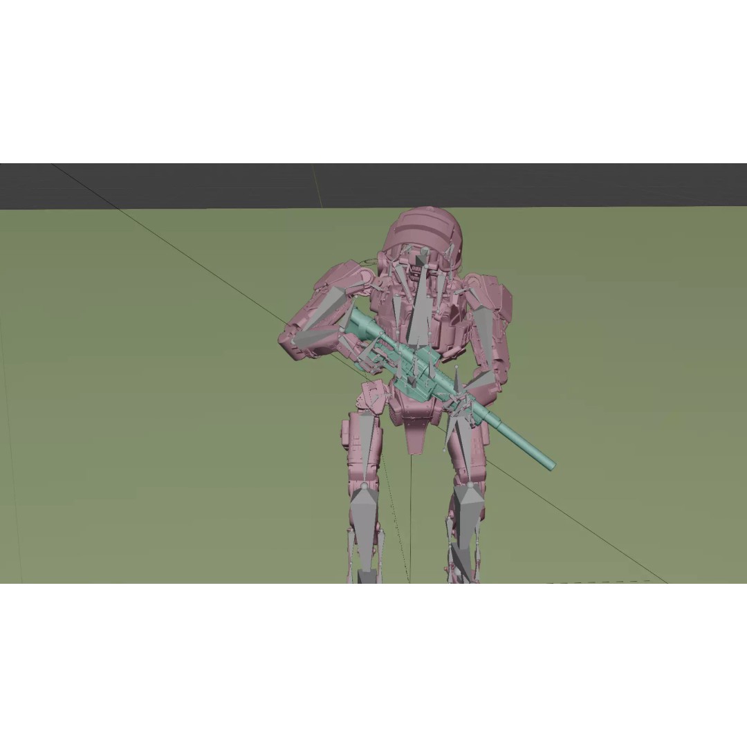 Military Humanoid Robot 3D Model – Rigged Character Asset, FBX - View 25