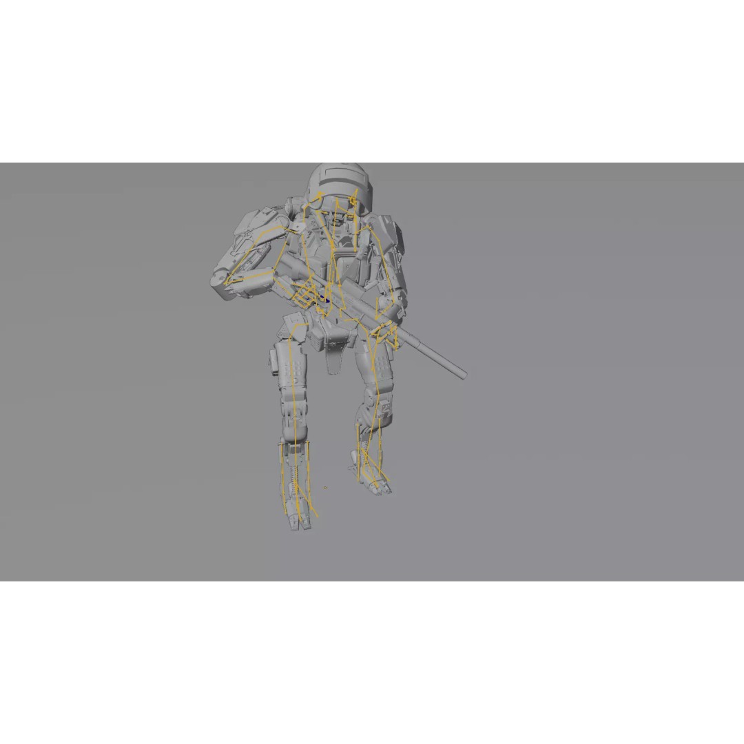 Military Humanoid Robot 3D Model – Rigged Character Asset, FBX - View 26