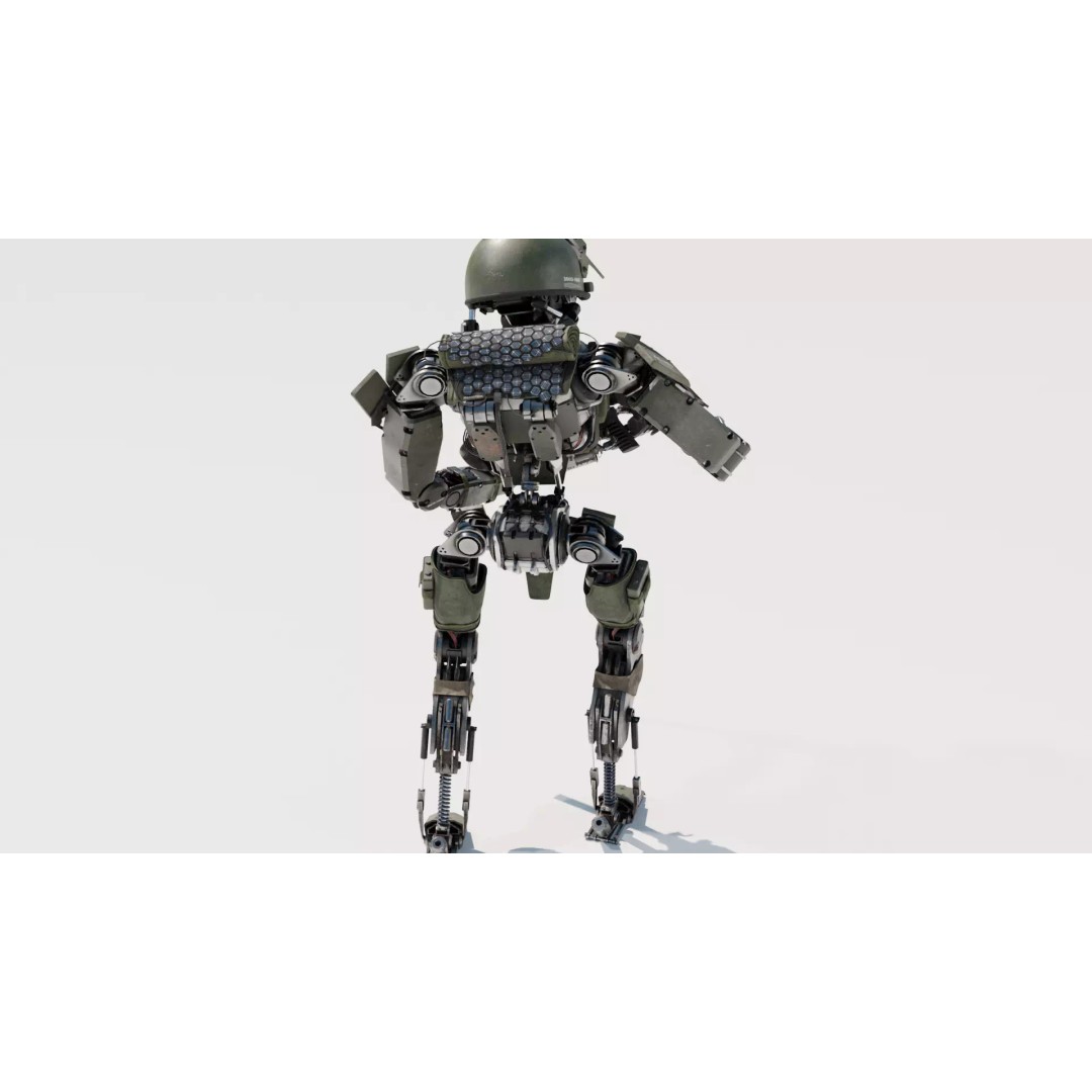 Military Humanoid Robot 3D Model – Rigged Character Asset, FBX - View 5