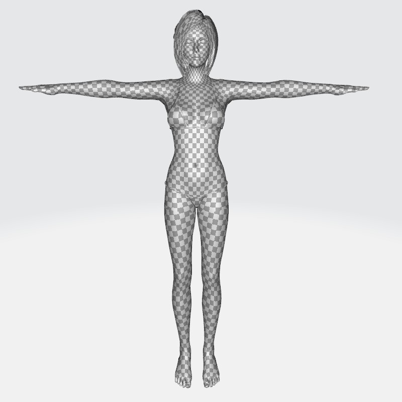 Realistic Female 3D Model – Rigged Low-Poly Character for Animation