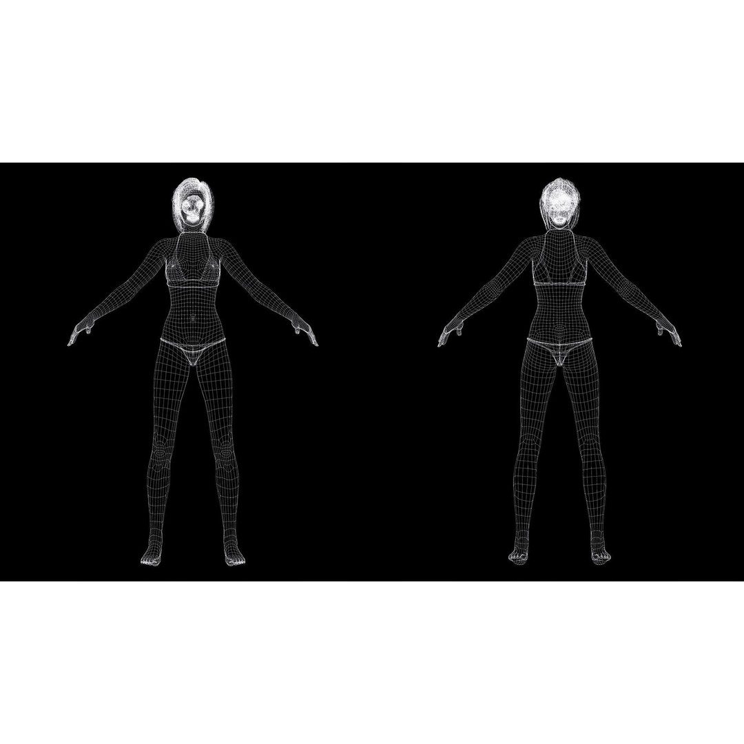 Realistic Female 3D Model – Rigged Low-Poly Character for Animation - View 17