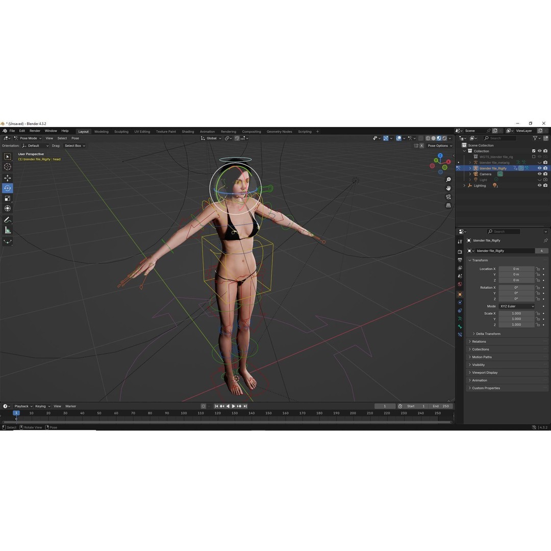 Realistic Female 3D Model – Rigged Low-Poly Character for Animation - View 18