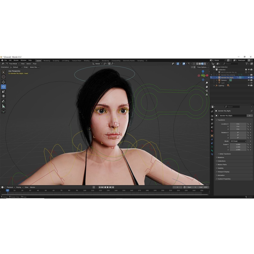 Realistic Female 3D Model – Rigged Low-Poly Character for Animation - View 19