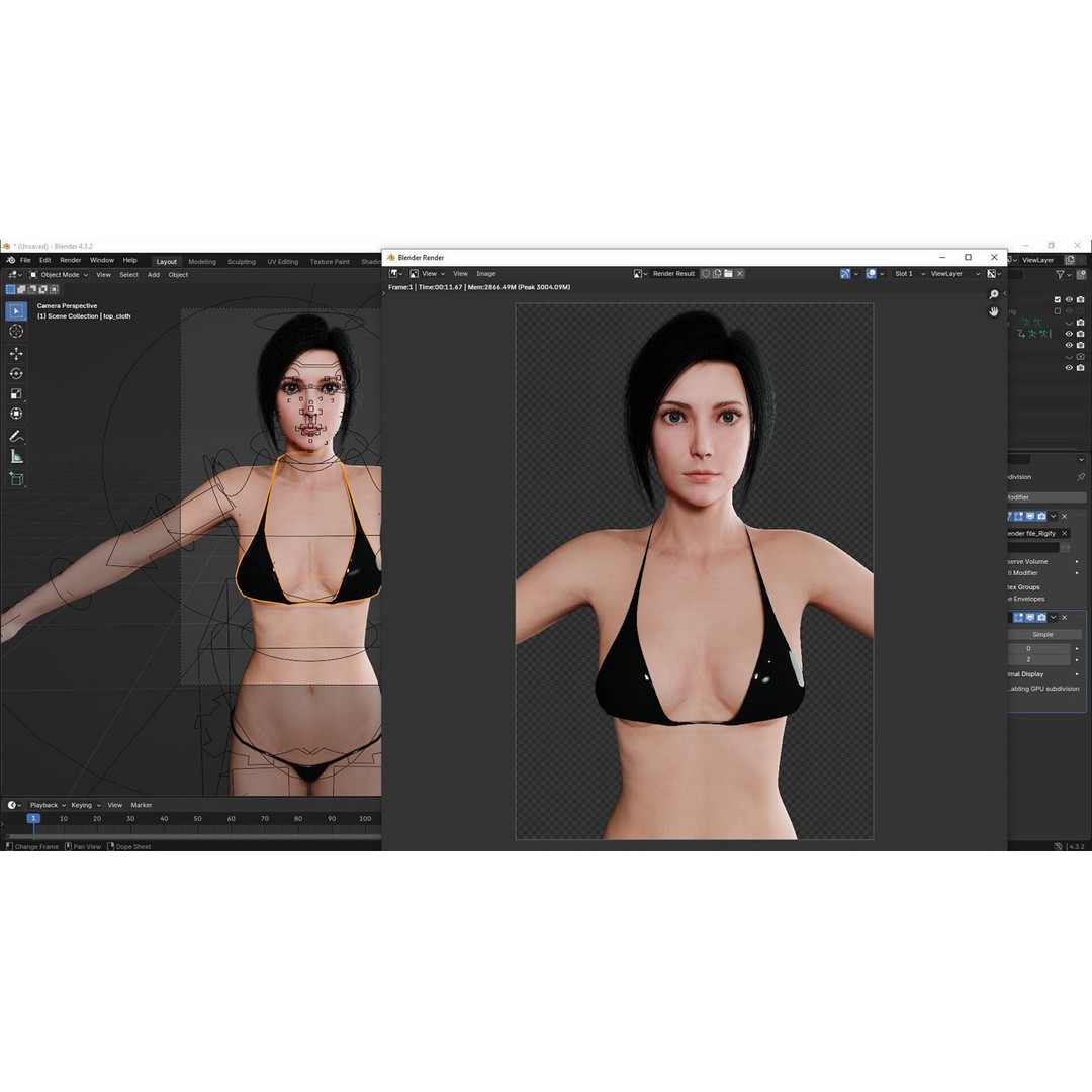 Realistic Female 3D Model – Rigged Low-Poly Character for Animation - View 20