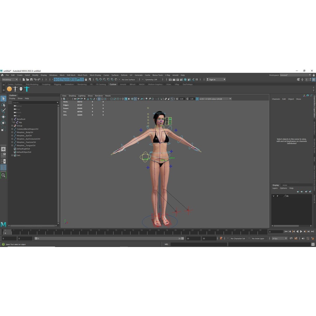 Realistic Female 3D Model – Rigged Low-Poly Character for Animation - View 22