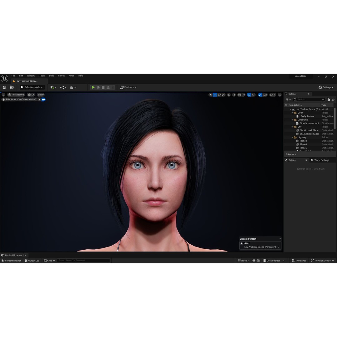 Realistic Female 3D Model – Rigged Low-Poly Character for Animation - View 27