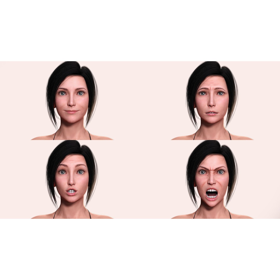 Realistic Female 3D Model – Rigged Low-Poly Character for Animation - View 5