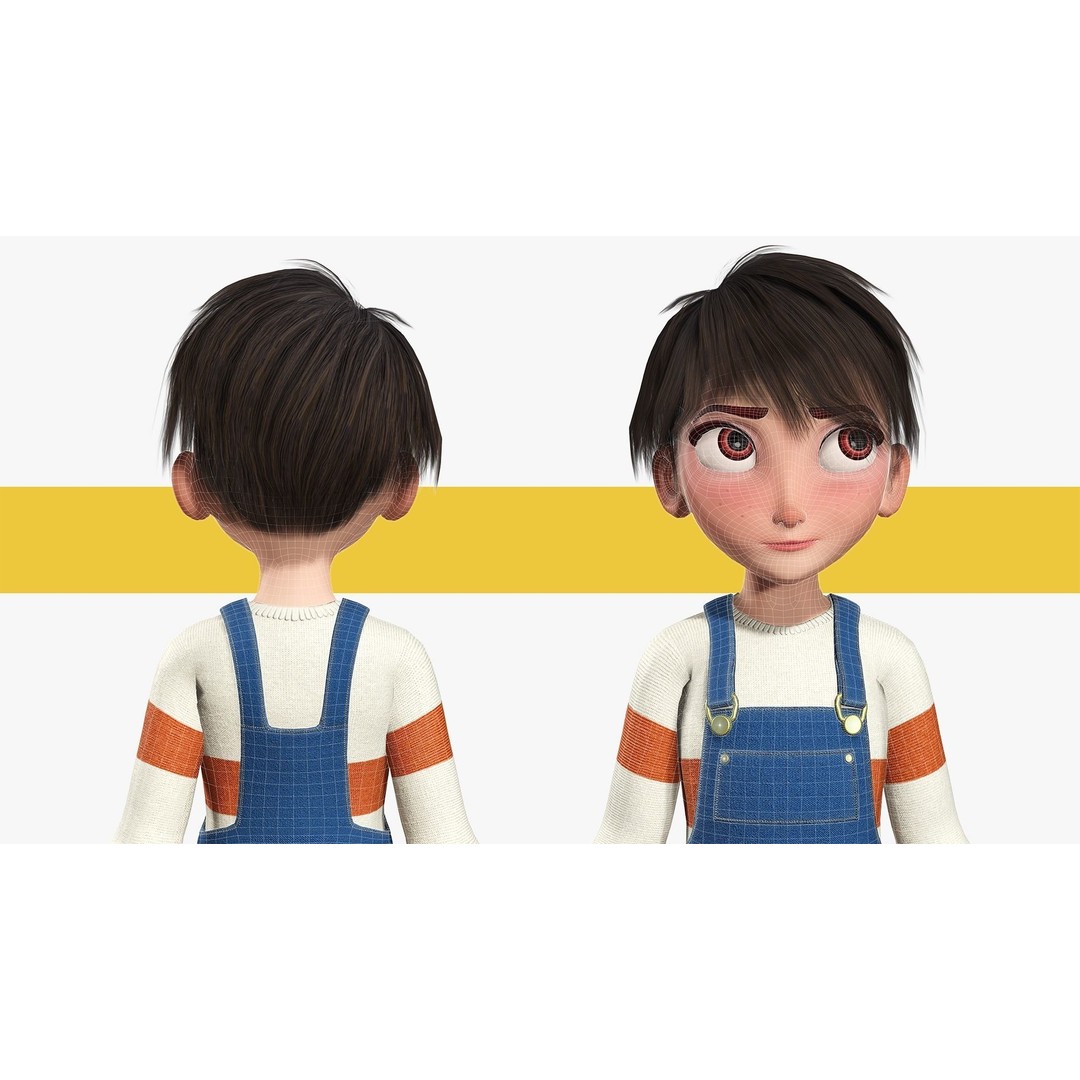 Young Teen Girl 3D Model – Rigged Low Poly Character for Games, FBX