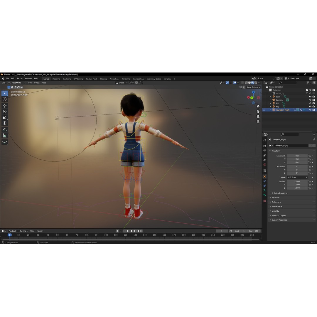 Young Teen Girl 3D Model – Rigged Low Poly Character for Games, FBX - View 10