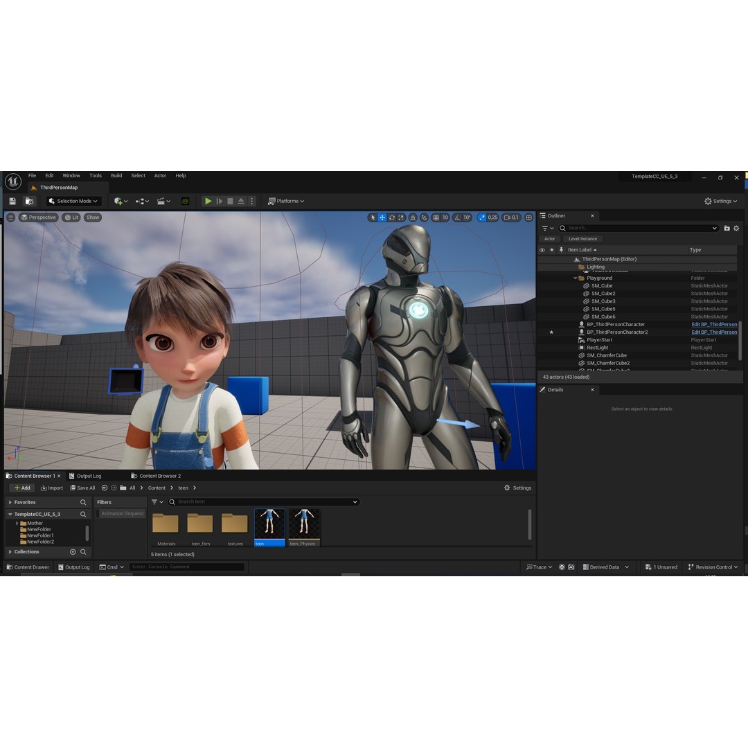Young Teen Girl 3D Model – Rigged Low Poly Character for Games, FBX - View 16