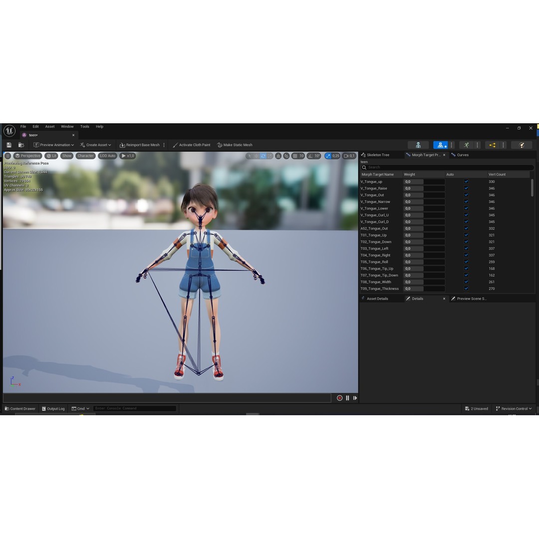Young Teen Girl 3D Model – Rigged Low Poly Character for Games, FBX - View 19