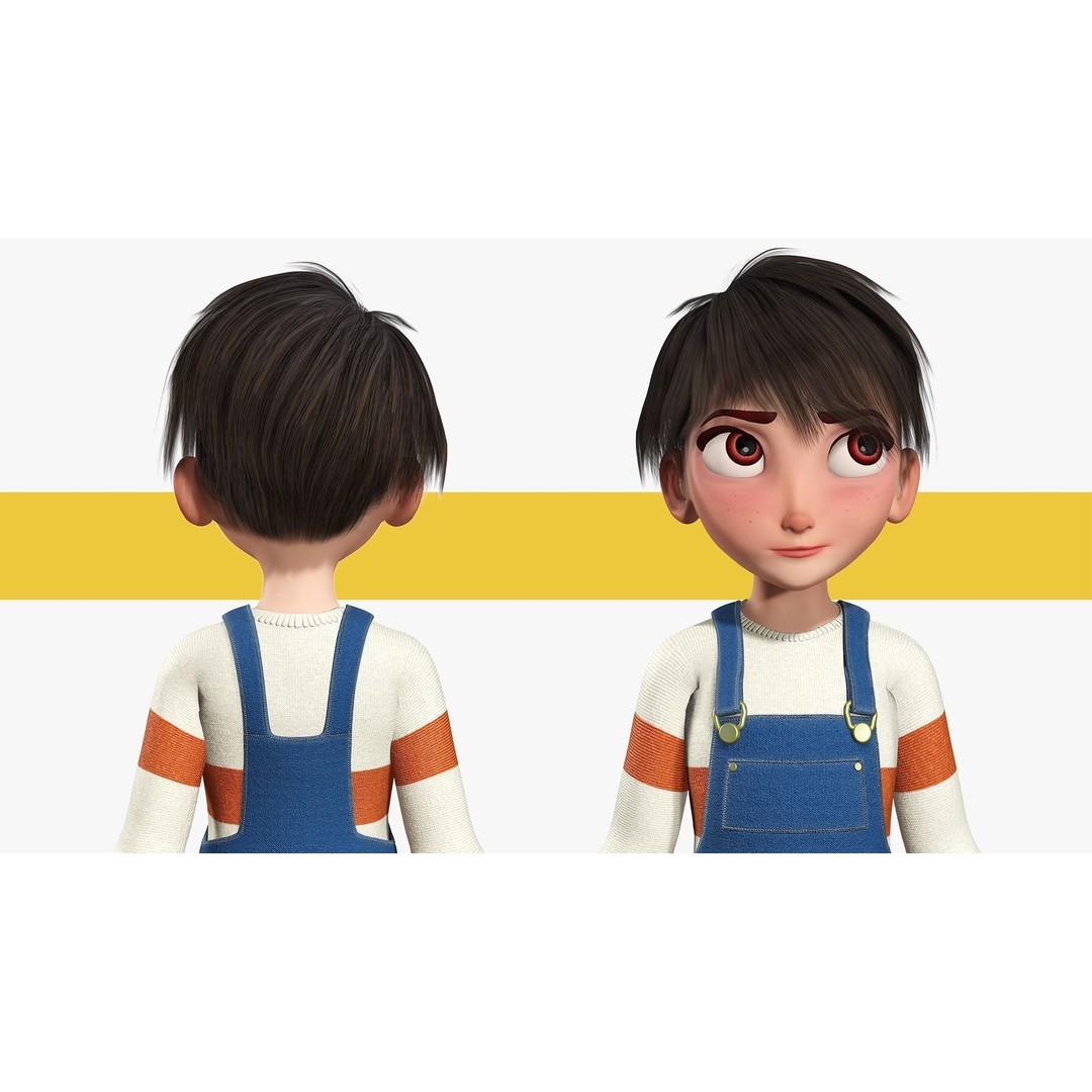 Young Teen Girl 3D Model – Rigged Low Poly Character for Games, FBX - View 21