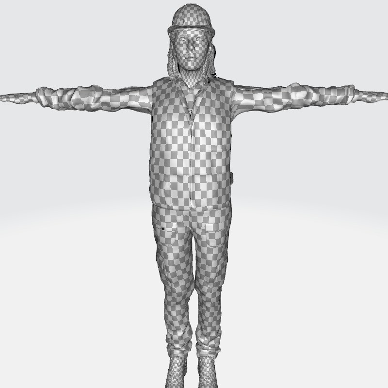 Female Construction Worker 3D Model – Low Poly Rigged Character, FBX