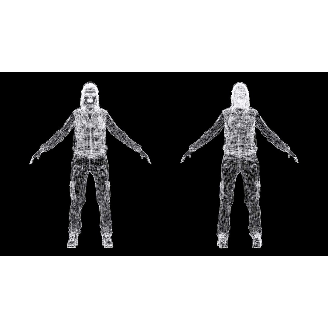 Female Construction Worker 3D Model – Low Poly Rigged Character, FBX - View 10