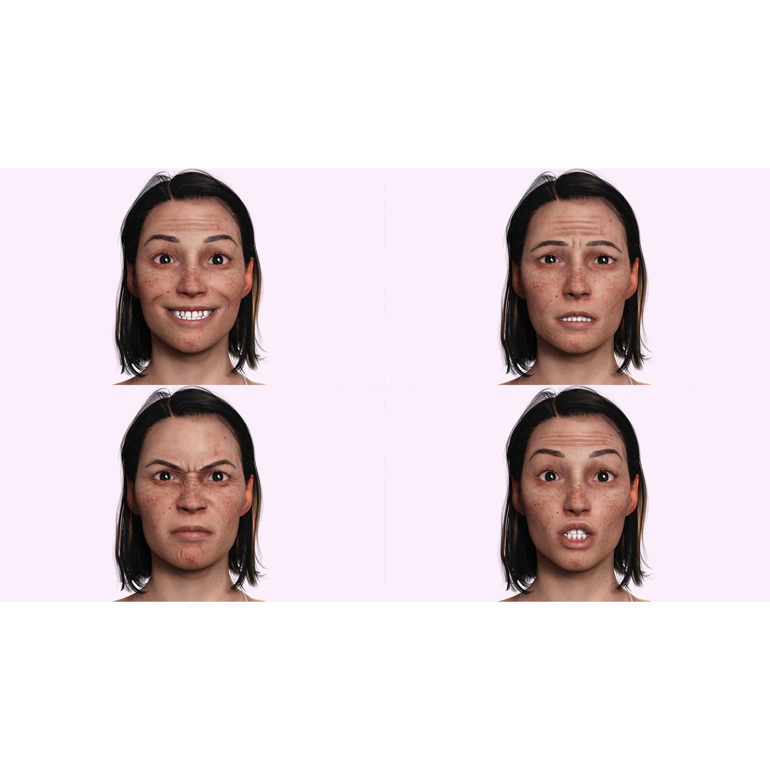 Female Construction Worker 3D Model – Low Poly Rigged Character, FBX - View 6