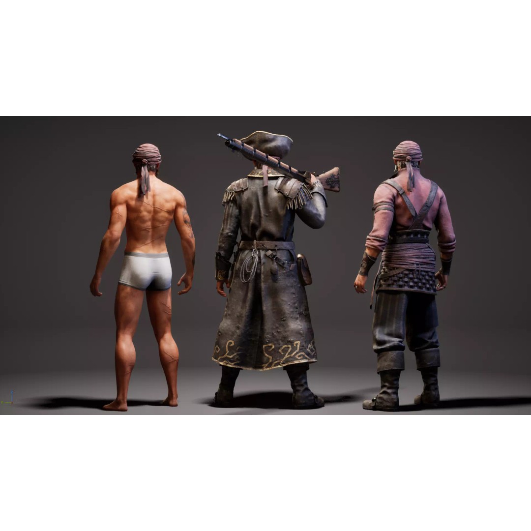 N5 Pirates 3D Model – Low Poly Game-Ready Character, FBX - View 11