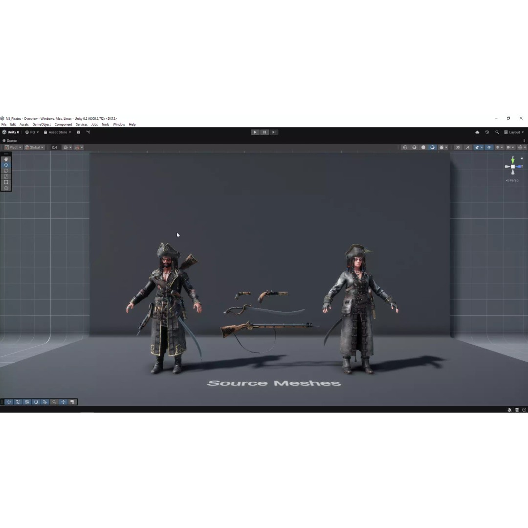 N5 Pirates 3D Model – Low Poly Game-Ready Character, FBX - View 23