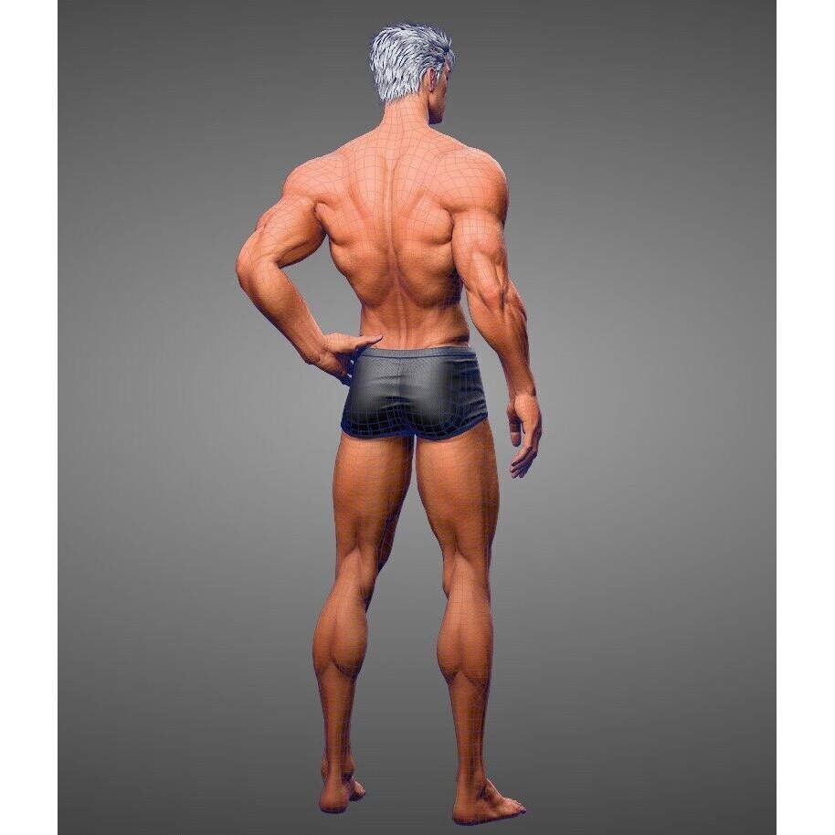 3D Male Body Base-Mesh 3D Model – High Poly Game Asset, FBX, OBJ, Blender - View 4