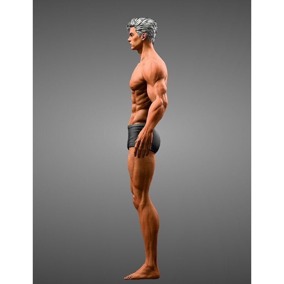 3D Male Body Base-Mesh 3D Model – High Poly Game Asset, FBX, OBJ, Blender - View 6