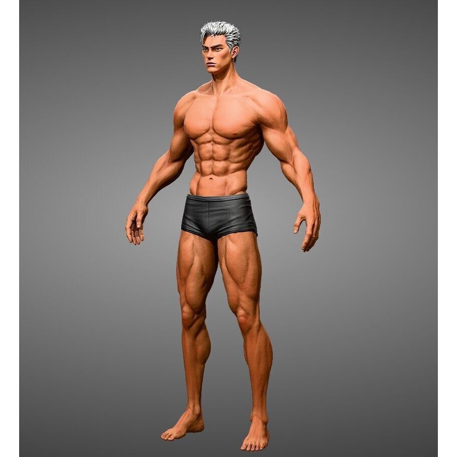 3D Male Body Base-Mesh 3D Model – High Poly Game Asset, FBX, OBJ, Blender - View 7
