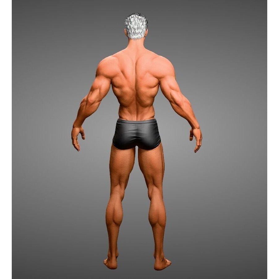 3D Male Body Base-Mesh 3D Model – High Poly Game Asset, FBX, OBJ, Blender - View 8