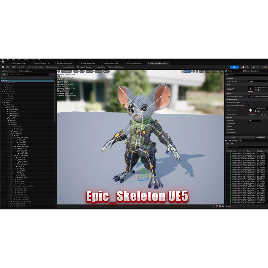 Alien Mouse 3D Model – Low Poly Animated Character, FBX - View 10