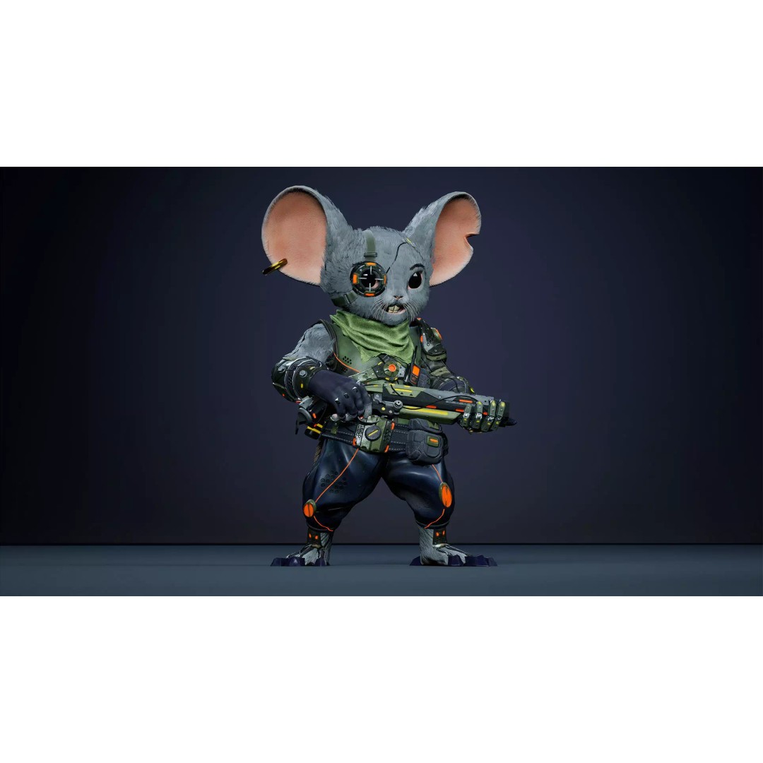 Alien Mouse 3D Model – Low Poly Animated Character, FBX - View 11