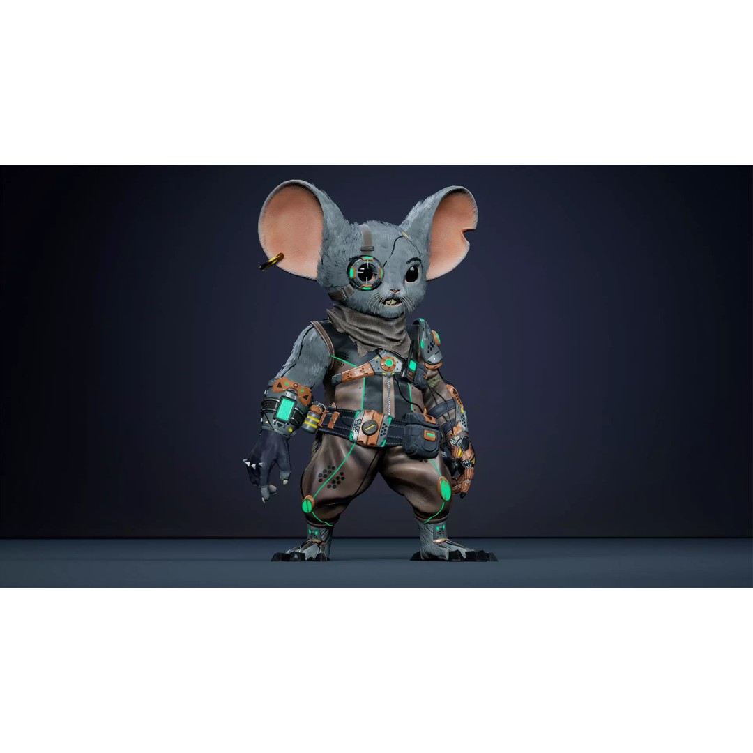 Alien Mouse 3D Model – Low Poly Animated Character, FBX - View 17