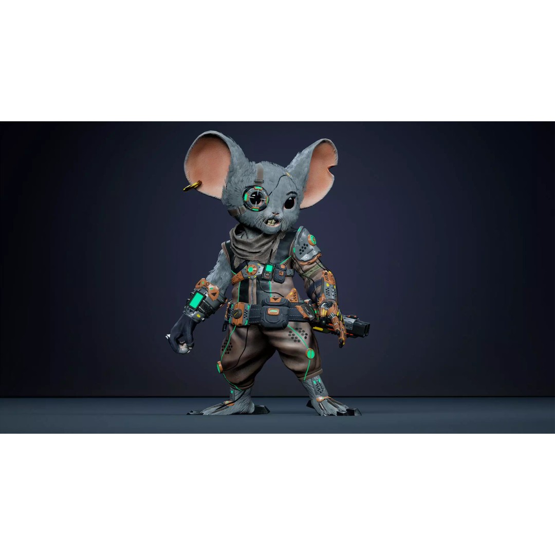 Alien Mouse 3D Model – Low Poly Animated Character, FBX - View 19