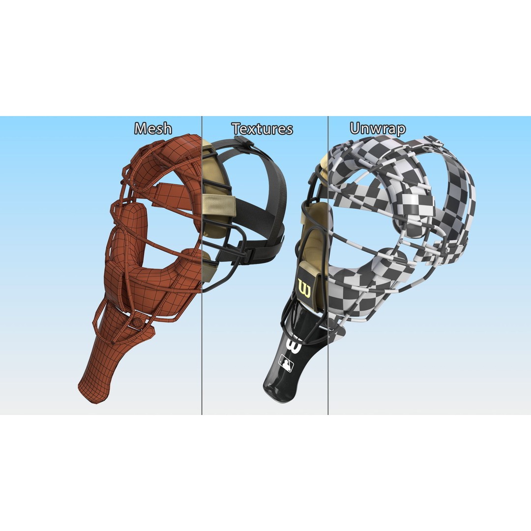 Baseball Full-Face Protection Mask 3D Model – Realistic Game-Ready Asset - View 16