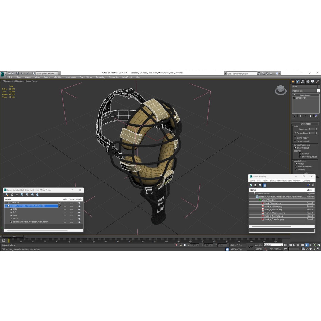 Baseball Full-Face Protection Mask 3D Model – Realistic Game-Ready Asset - View 20