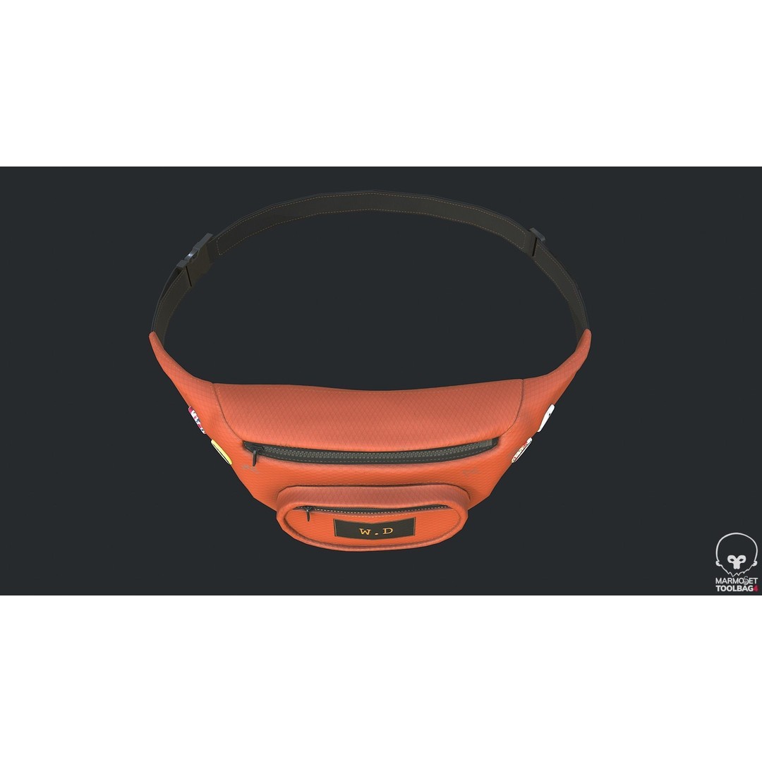 PBR Fanny Pack 3D Model – Low Poly Accessory, FBX, OBJ, Blender - View 14