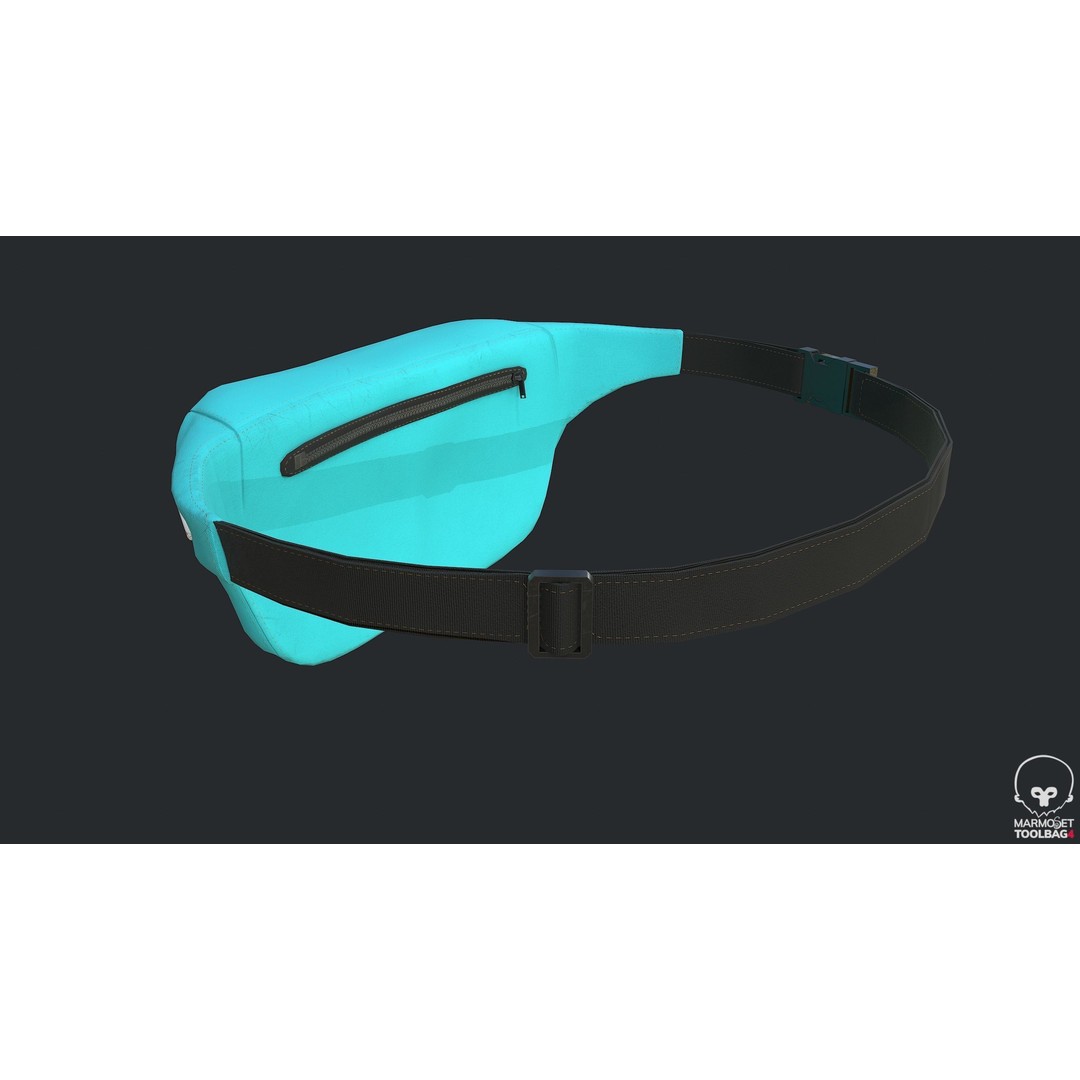 PBR Fanny Pack 3D Model – Low Poly Accessory, FBX, OBJ, Blender - View 4