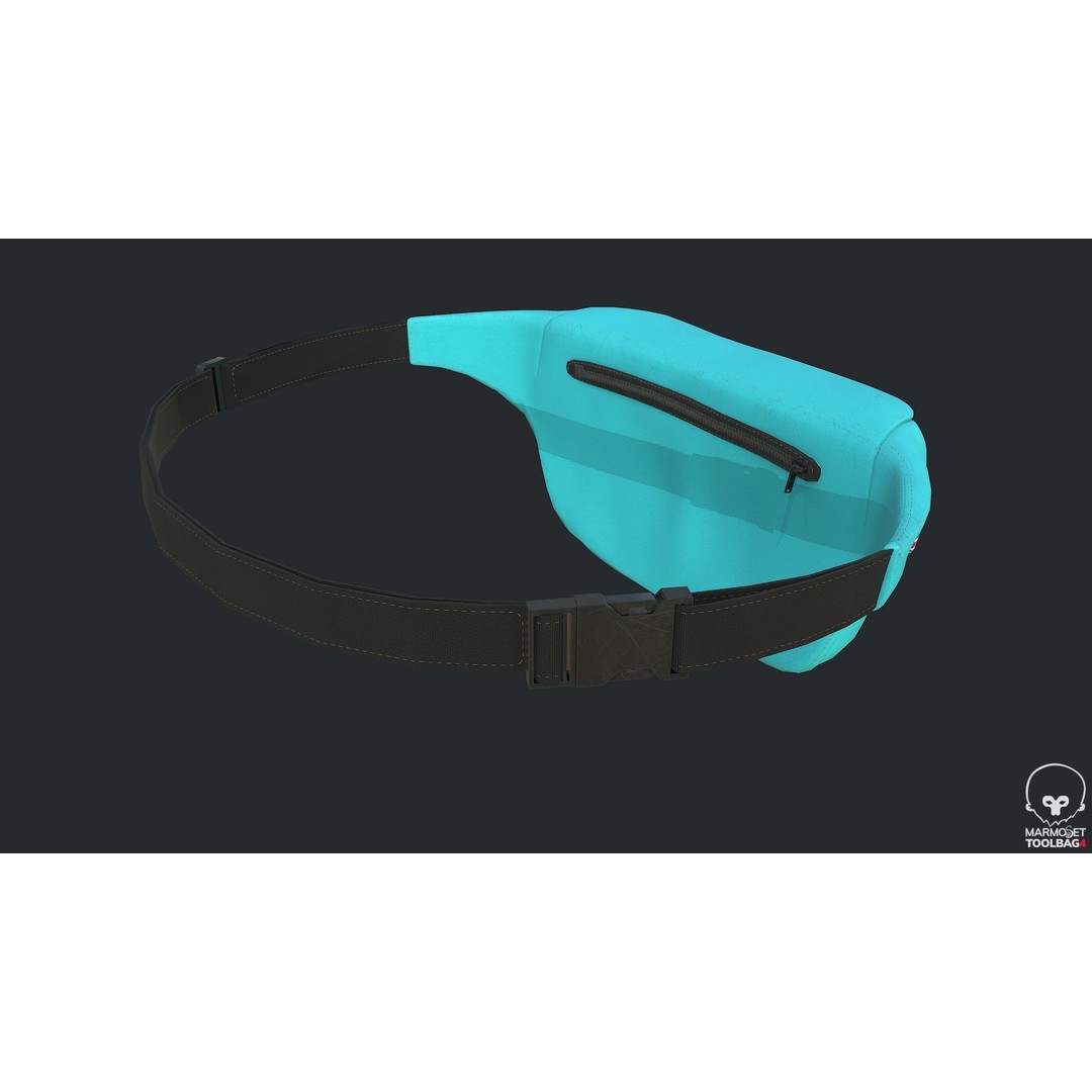 PBR Fanny Pack 3D Model – Low Poly Accessory, FBX, OBJ, Blender - View 5